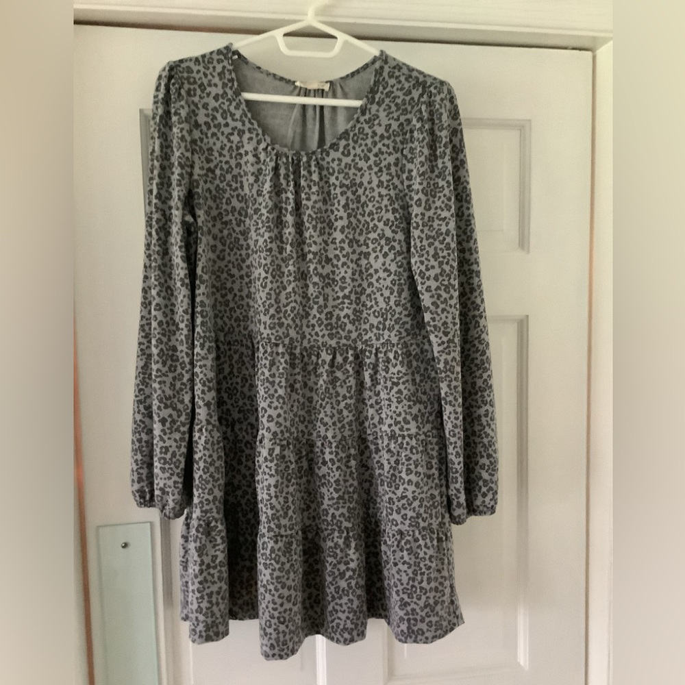 Jane and Delaney grey and black animal print dress. Size M